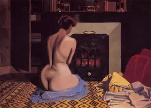 Nude at the Stove by Felix Vallotton Oil Painting