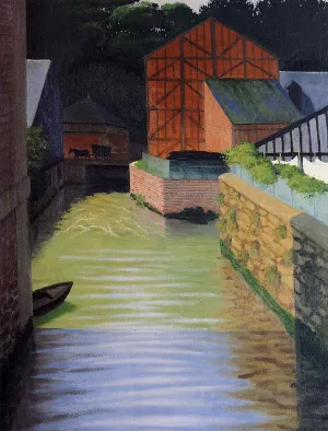 Part of the Town of Pont-Audemer Oil painting by Felix Vallotton