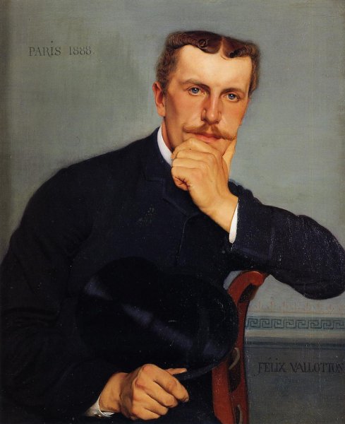 Main Product Photo of Portrait of the Artist's Brother with Hat Painting by Felix Vallotton