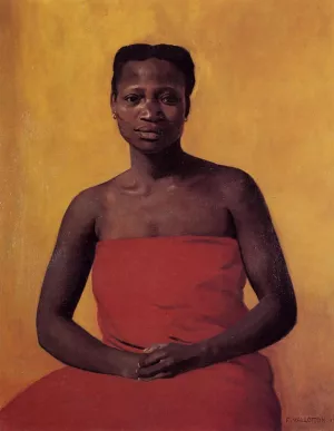 Seated Black Woman, Front View Oil painting by Felix Vallotton