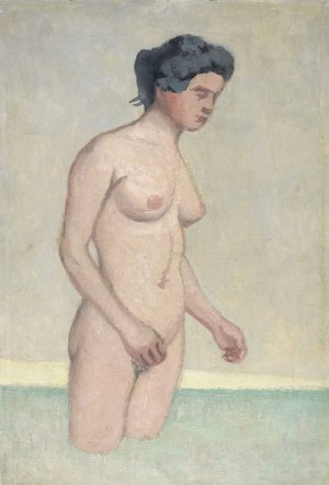 Standing Female Swimmer In Profile by Felix Vallotton Oil Painting