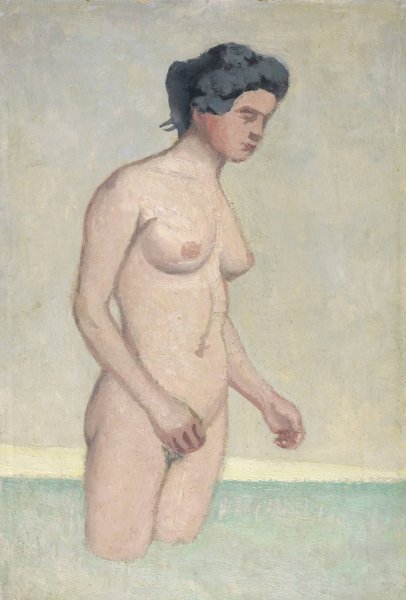 Standing Female Swimmer In Profile  by Felix Vallotton - Hand-Painted Oil Painting Reproduction