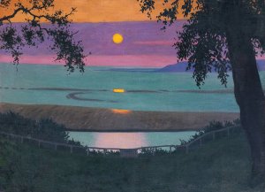 Sunset At Grace, Orange And Violet Sky by Felix Vallotton Oil Painting
