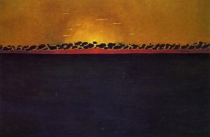 Sunset, Gray-Blue High Tide Oil painting by Felix Vallotton