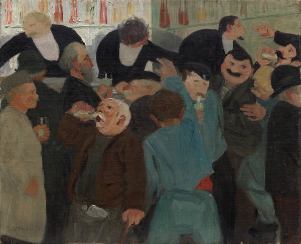 The Bistro  by Felix Vallotton - Hand-Painted Oil Painting Reproduction