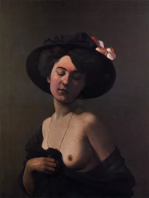 Woman with a Black Hat Oil painting by Felix Vallotton
