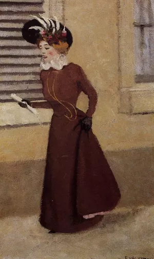 Woman with a Plumed Hat Oil painting by Felix Vallotton
