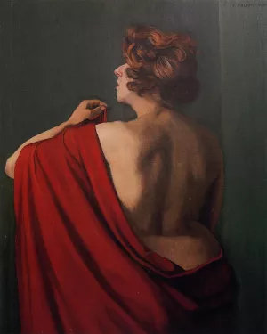 Woman with Red Shawl by Felix Vallotton - Oil Painting Reproduction