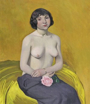 Woman With Rose by Felix Vallotton Oil Painting