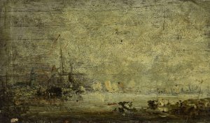 Anvers, marine by Felix Ziem Oil Painting