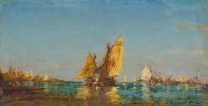 Bateaux by Felix Ziem Oil Painting