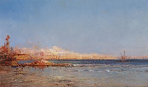 Blick auf Konstantinopel by Felix Ziem Oil Painting