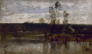 Bord de riviere Oil painting by Felix Ziem