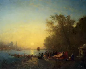 Constantinople, Le Repos De La Sultane Oil painting by Felix Ziem