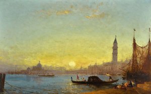 Coucher De Soleil a Venise by Felix Ziem Oil Painting