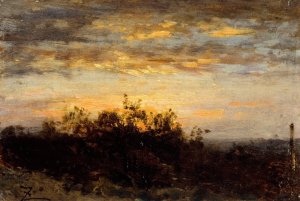 Coucher de soleil Oil painting by Felix Ziem