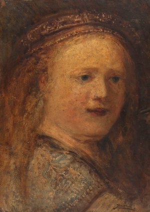Etude de femme, copie d'apres Rembrandt by Felix Ziem Oil Painting