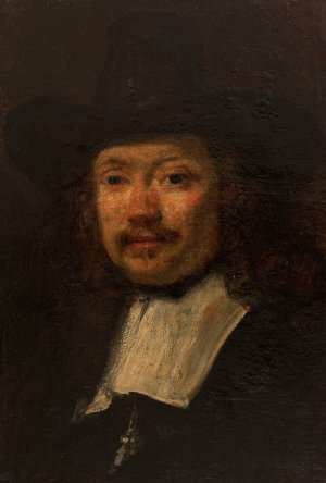 Etude d'homme (Les Syndics), copie d'apres Rembrandt by Felix Ziem Oil Painting