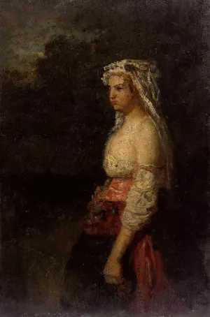 Femme du Trastevere Oil painting by Felix Ziem