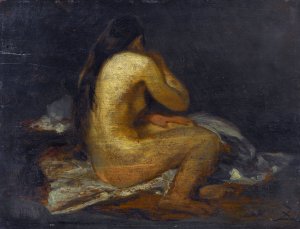 Femme nue assise by Felix Ziem Oil Painting