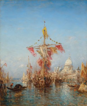 Fete de l'Assomption devant la Douane, Venise Oil painting by Felix Ziem