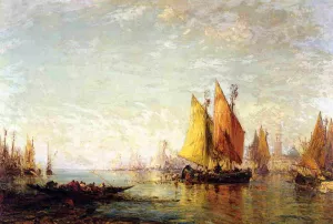 In Harbor by Felix Ziem - Oil Painting Reproduction