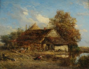 La Chaumiere by Felix Ziem Oil Painting