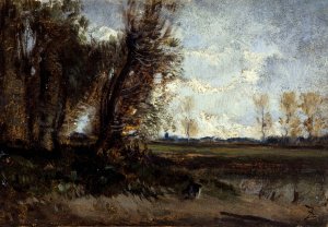 La mare by Felix Ziem Oil Painting