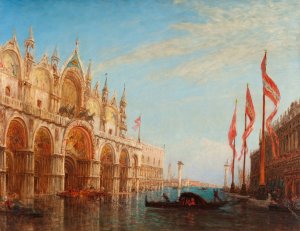 La place Saint-Marc, inondation de 1863 by Felix Ziem Oil Painting