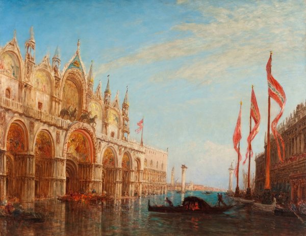 Main Product Photo of La place Saint-Marc, inondation de 1863  Painting by Felix Ziem