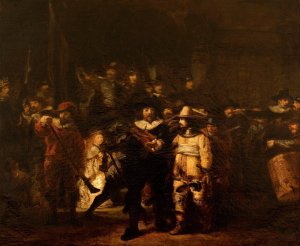 La Ronde de nuit, d'apres Rembrandt by Felix Ziem Oil Painting
