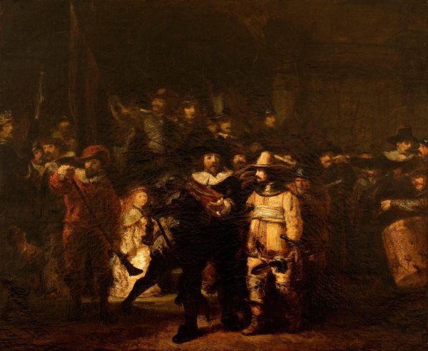 Main Product Photo of La Ronde de nuit, d'apres Rembrandt  Painting by Felix Ziem