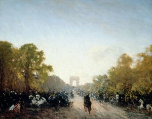 L'avenue Des Champs-Elysees Oil painting by Felix Ziem