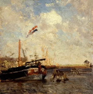 Le chaland Oil painting by Felix Ziem