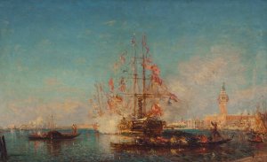 Le Coup De Canon by Felix Ziem Oil Painting