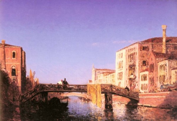 Main Product Photo of Le Pont de bois a Venise Painting by Felix Ziem