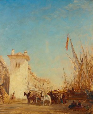 Le quai Saint-Jean a Marseille by Felix Ziem Oil Painting