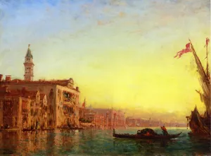 L'entr_e du grand canal by Felix Ziem - Oil Painting Reproduction