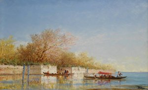 Les Jardins Francais Oil painting by Felix Ziem