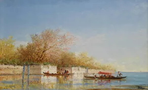 Les Jardins Francais Oil painting by Felix Ziem