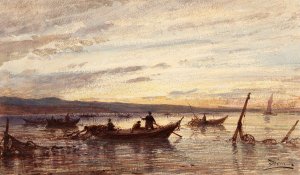 Les Pecheurs De Martigues by Felix Ziem Oil Painting