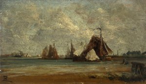 Les sloops de peche by Felix Ziem Oil Painting
