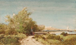 Martigues, Devant La Maison De Ziem Oil painting by Felix Ziem