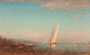 Martigues, La Voile Blanche by Felix Ziem Oil Painting