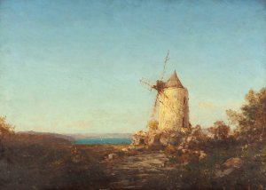 Moulin De Saint-Mitre, Pres De Martigues Oil painting by Felix Ziem