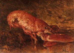 Nature Morte Au Homard by Felix Ziem Oil Painting