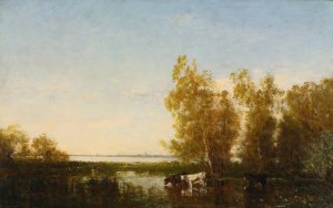 Paysage Hollandaise by Felix Ziem Oil Painting