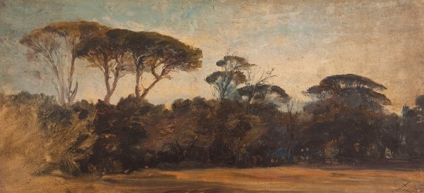 Main Product Photo of Pins parasols aux environs de Naples  Painting by Felix Ziem