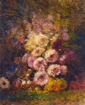 Pivoines by Felix Ziem Oil Painting