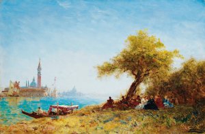 Resting In The Countryside Near venice by Felix Ziem Oil Painting